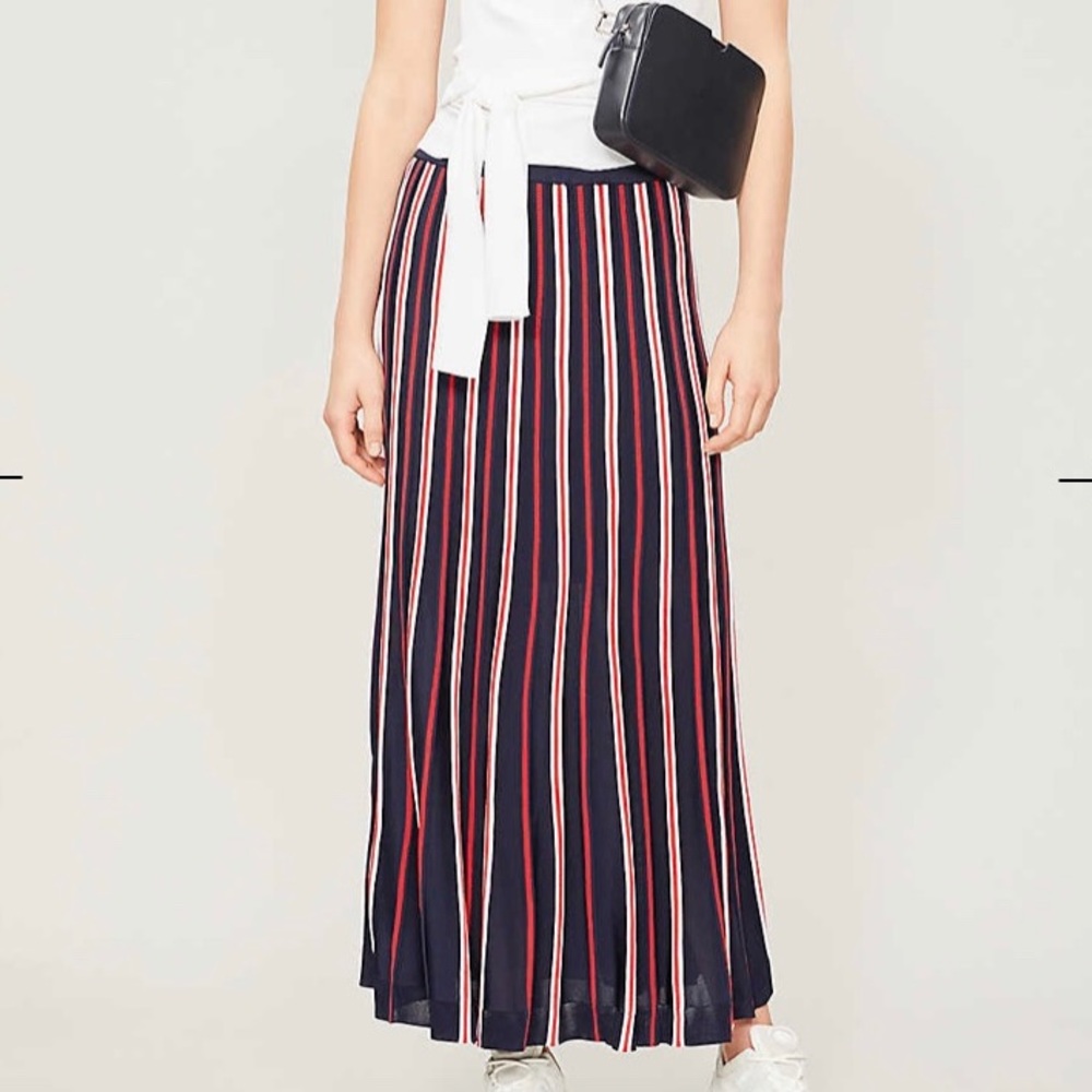 NWOT Sandro Midi Maxi Skirt striped ribbed